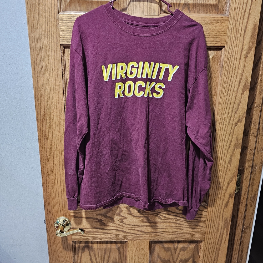 Maroon 'Virginity Rocks' Long Sleeve Shirt